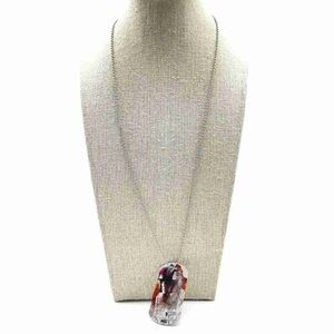 Elegant Silver and Red Pendant Necklace